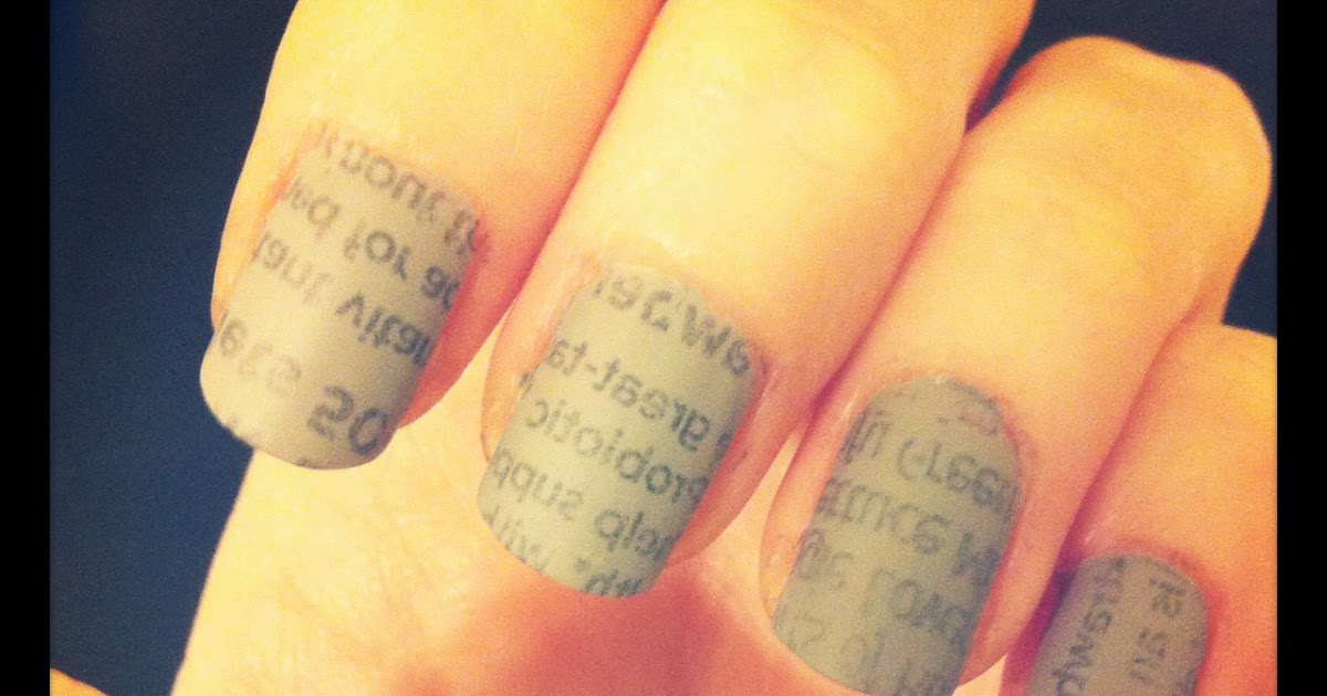 How to Create Newspaper Print Nails - wide 1