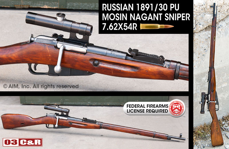 Russian 1891/30 PU 7.62x54R Mosin Nagant Sniper Rifle. http://www.aimsurplu...
