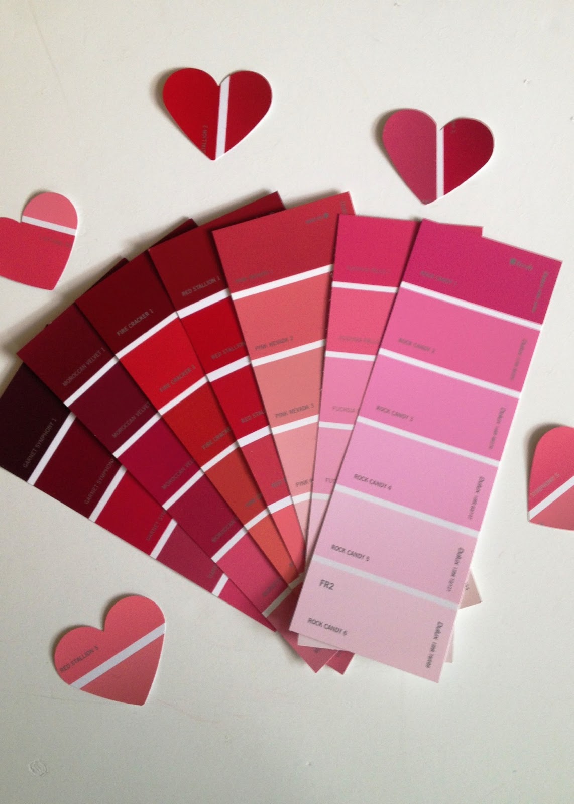 buttons and paint... and Paint Swatch Valentine's Cards