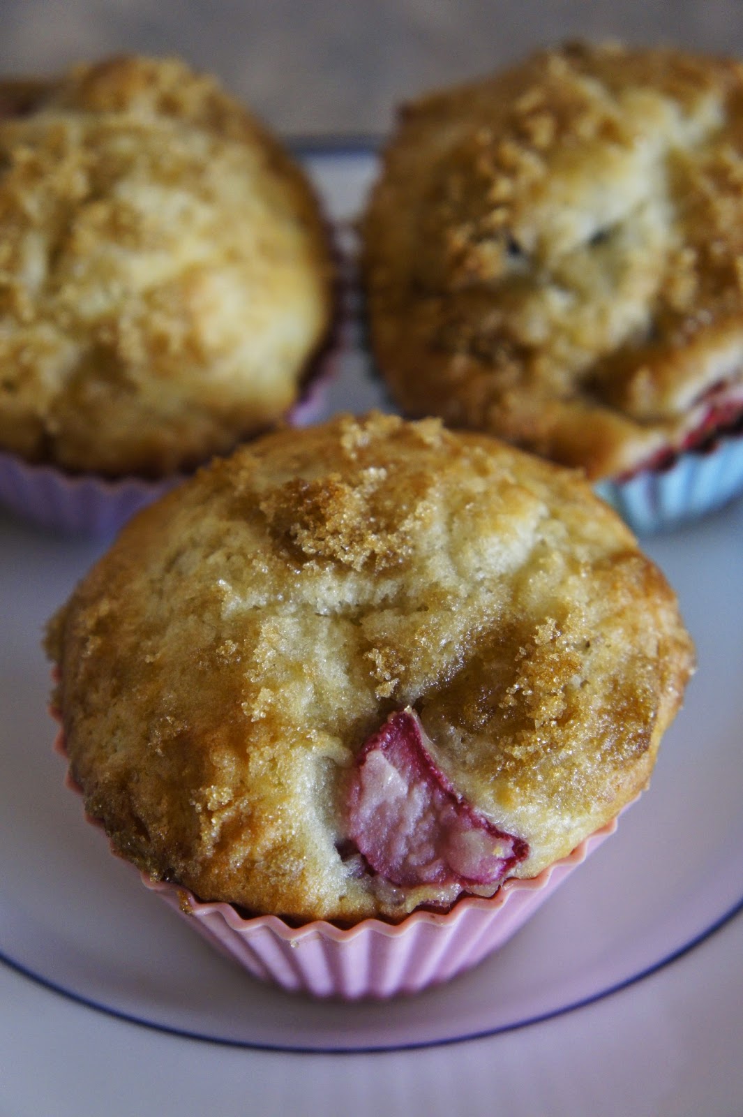 Savory Sweet and Satisfying Strawberry Rhubarb Muffins