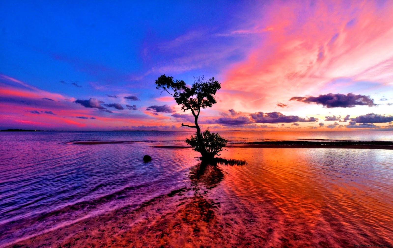 Beach Beautiful Pink Sunset Beach Beautiful Pink Sunset