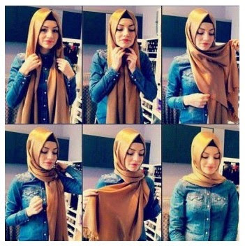 Foto Tutorial Cara Pakai Hijab Modern Sederhana Terbaru 2015