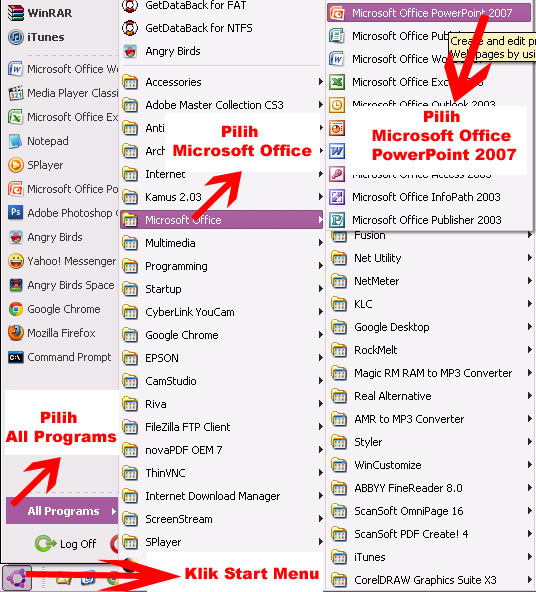 Pelukis Syair 4 Cara Menjalankan Aplikasi Microsoft Power Point 2007