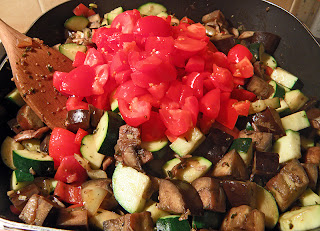 Adding Tomatoes to the Skillet Saute