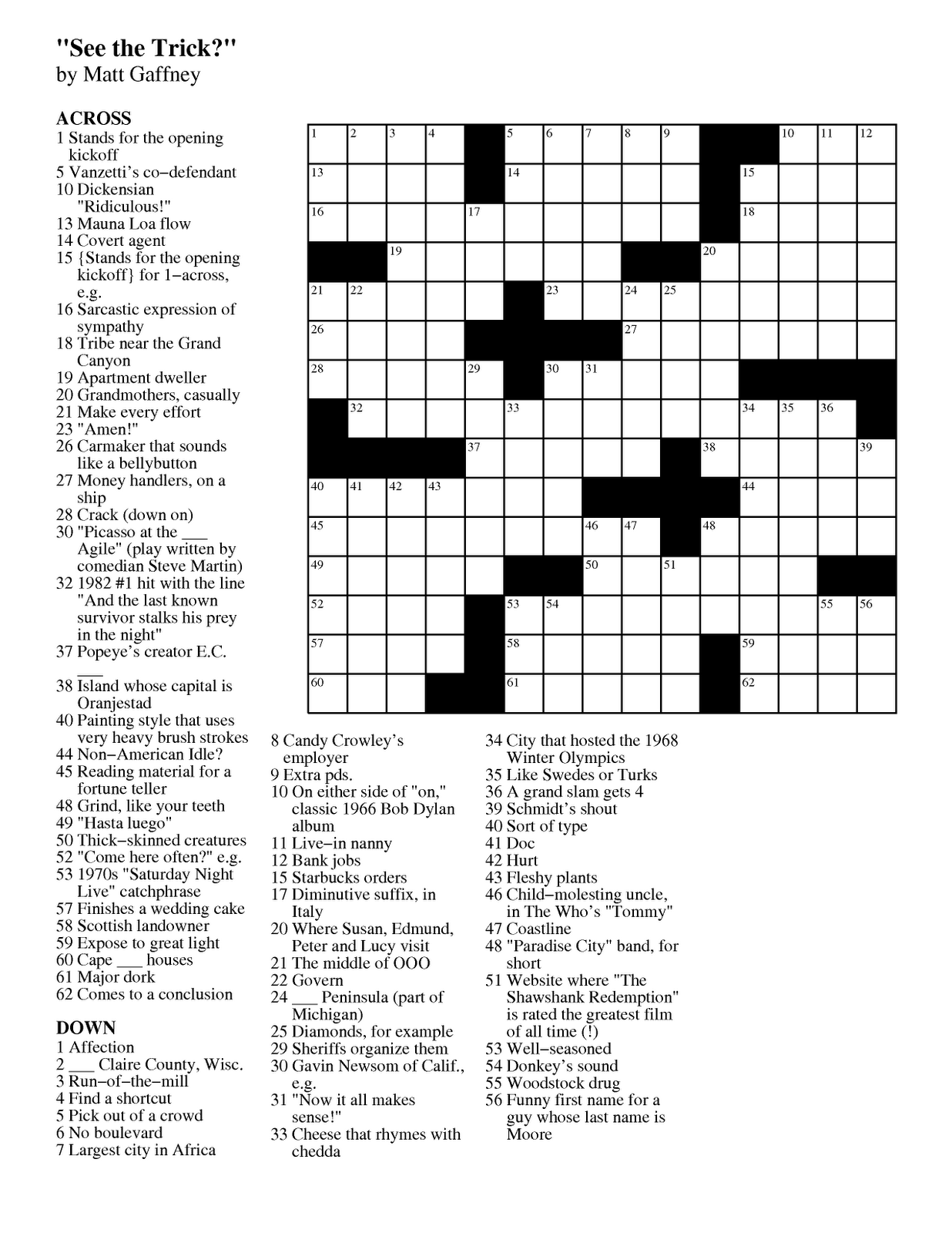 The Best free daily printable crossword puzzles Russell Website