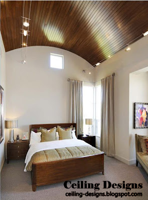wood ceiling bedroom