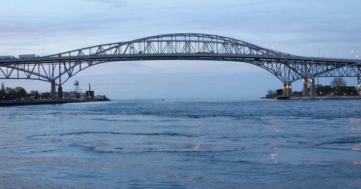 Michigan Exposures The Blue Water Bridge at Dusk