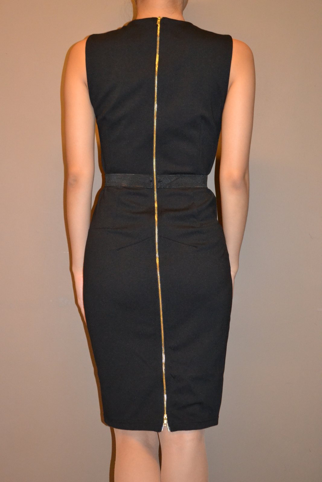 Dolly Molly D8146 Midi Pencil Dress with Exposed Zipper