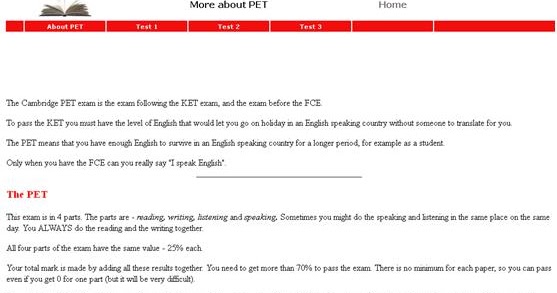 ESL Activities: Practice Test for the PET Exam