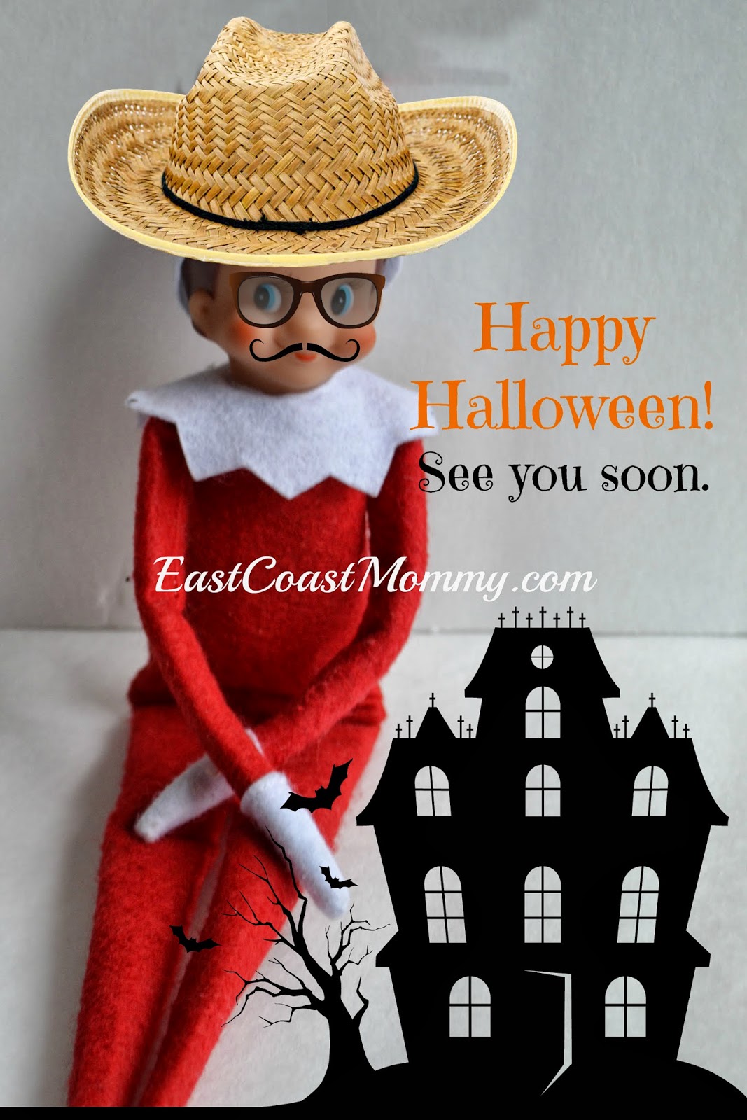East Coast Mommy Elf on the Shelf Halloween Greeting...free printable