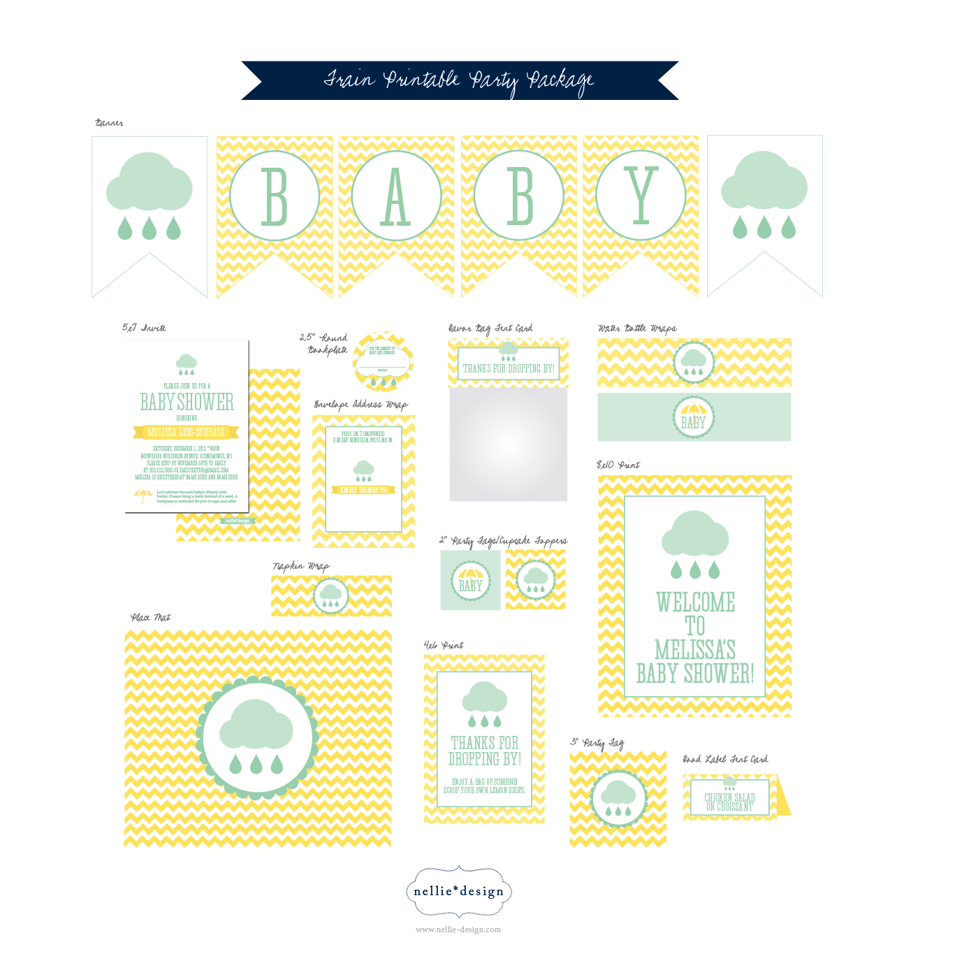 Nellie Design Rain Shower Baby Shower
