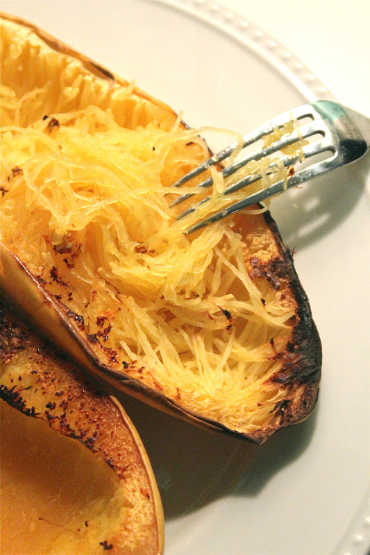 Carey On Lovely Spaghetti Squash with Italian Sausage and Marinara