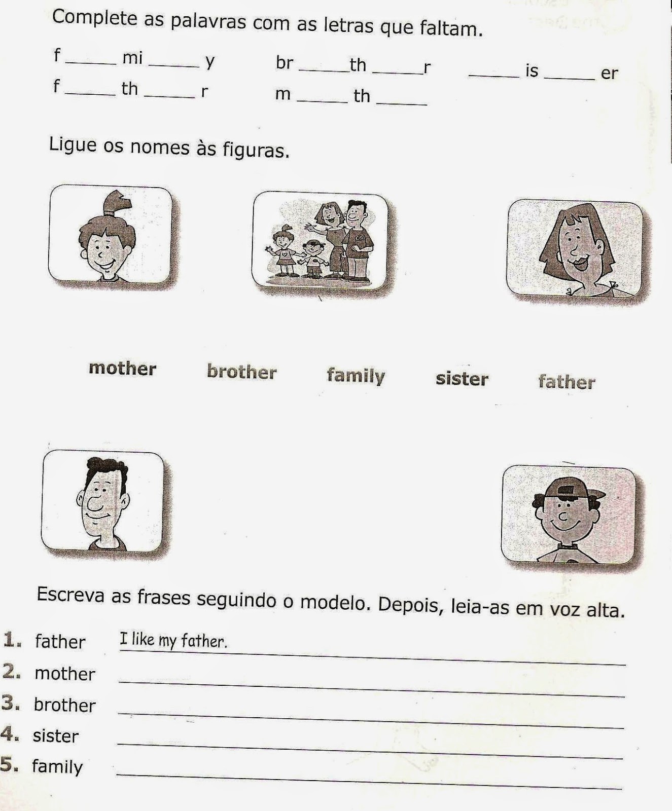 Atividades Sobre Membros Da Familia Em Ingles 6 Ano EDULEARN