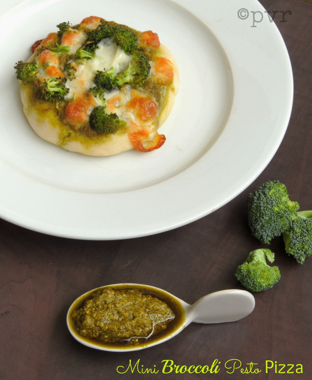 Priya's Versatile Recipes Mini Broccoli Pesto Pizza Home Bakers Challenge