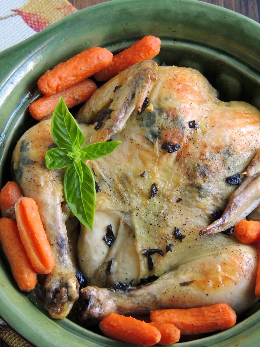 Frugal Foodie Mama Basil & Garlic Slow Cooker Roasted Chicken