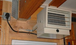 Wall mounted electric garage heater