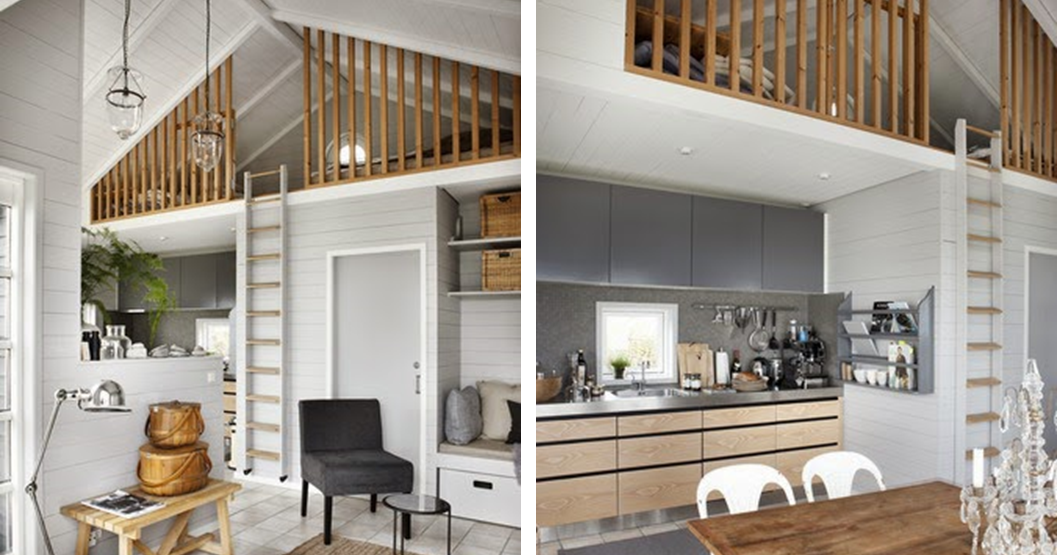 Decoración Fácil: UNA ACOGEDORA CABAÑA DE MADERA EN TONOS NEUTROS