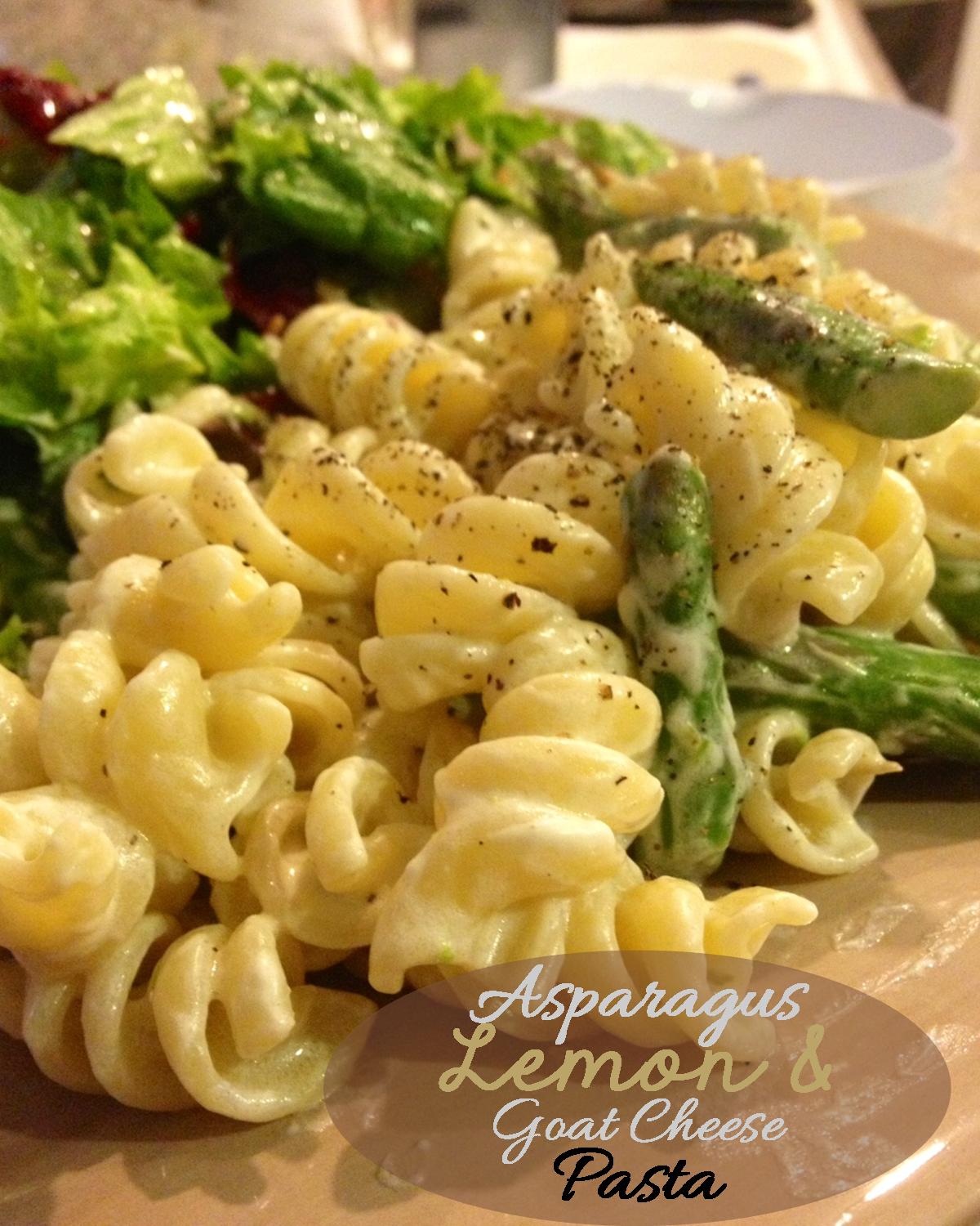 Small Market Cook Asparagus, Lemon & Goat Cheese Pasta