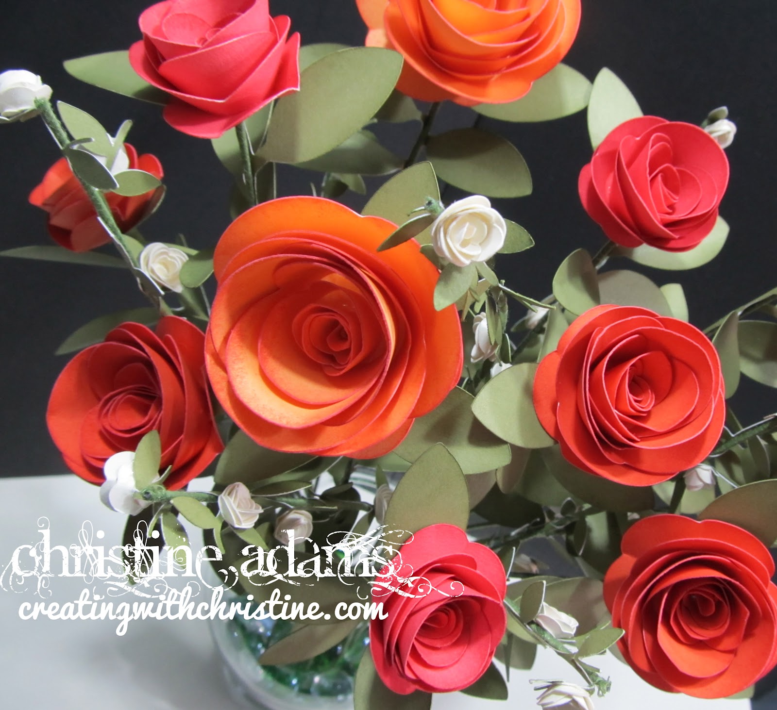 Creating with Christine Cricut Class Rose Flower Bouquets