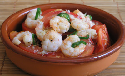 Receta De Ensalada Templada De Tomates Y Gambas Al Ajillo
