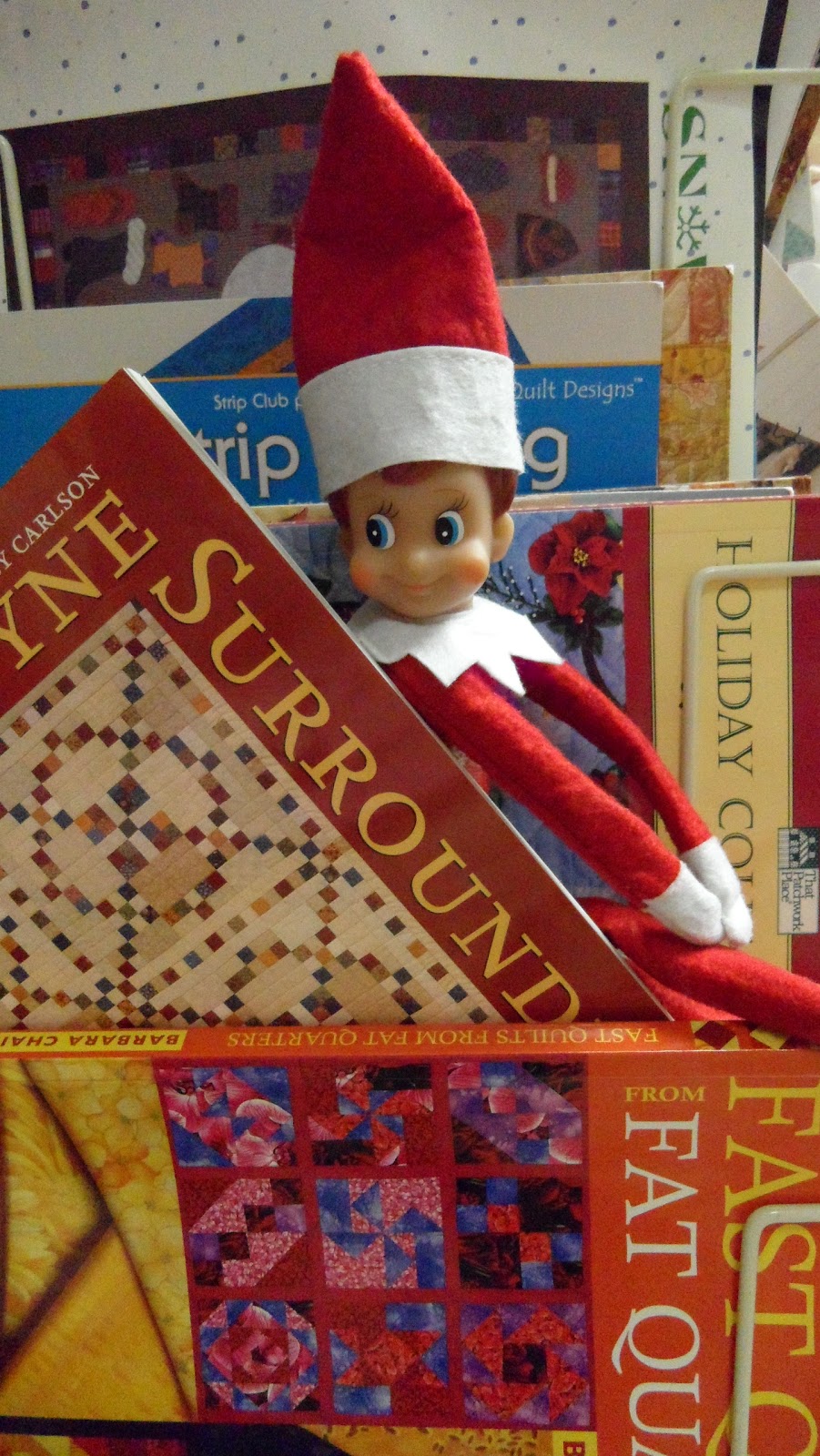 365 days of wonderful Elf on the Shelf...Quilting Book Worm