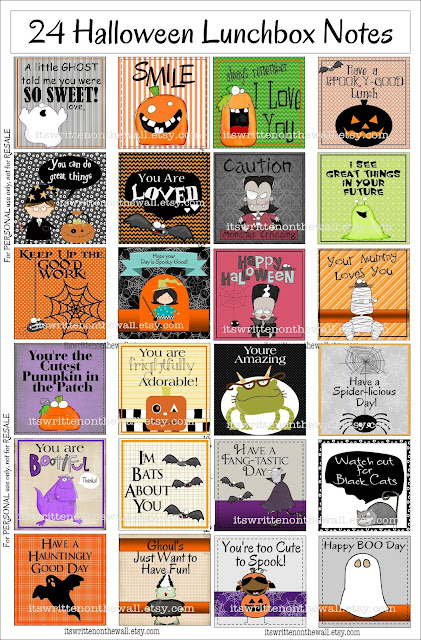 Halloween Lunchbox Notes-Celebrate Halloween the whole month long with