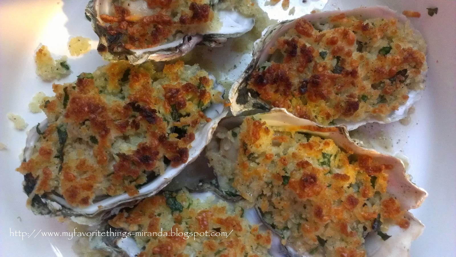 My Favorite Things Charbroiled Garlic & Parmesan Panko Oysters on the