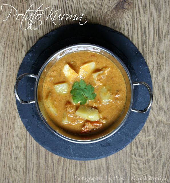 Cook like Priya Potato Kurma Recipe Easy Kurma for Chappati
