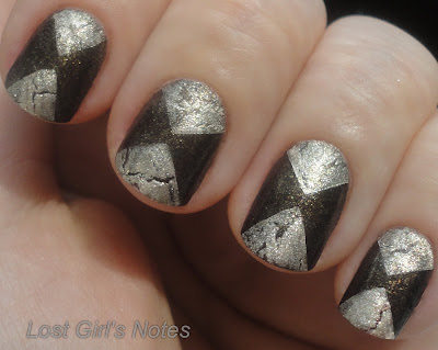 hourglass triangle nail art