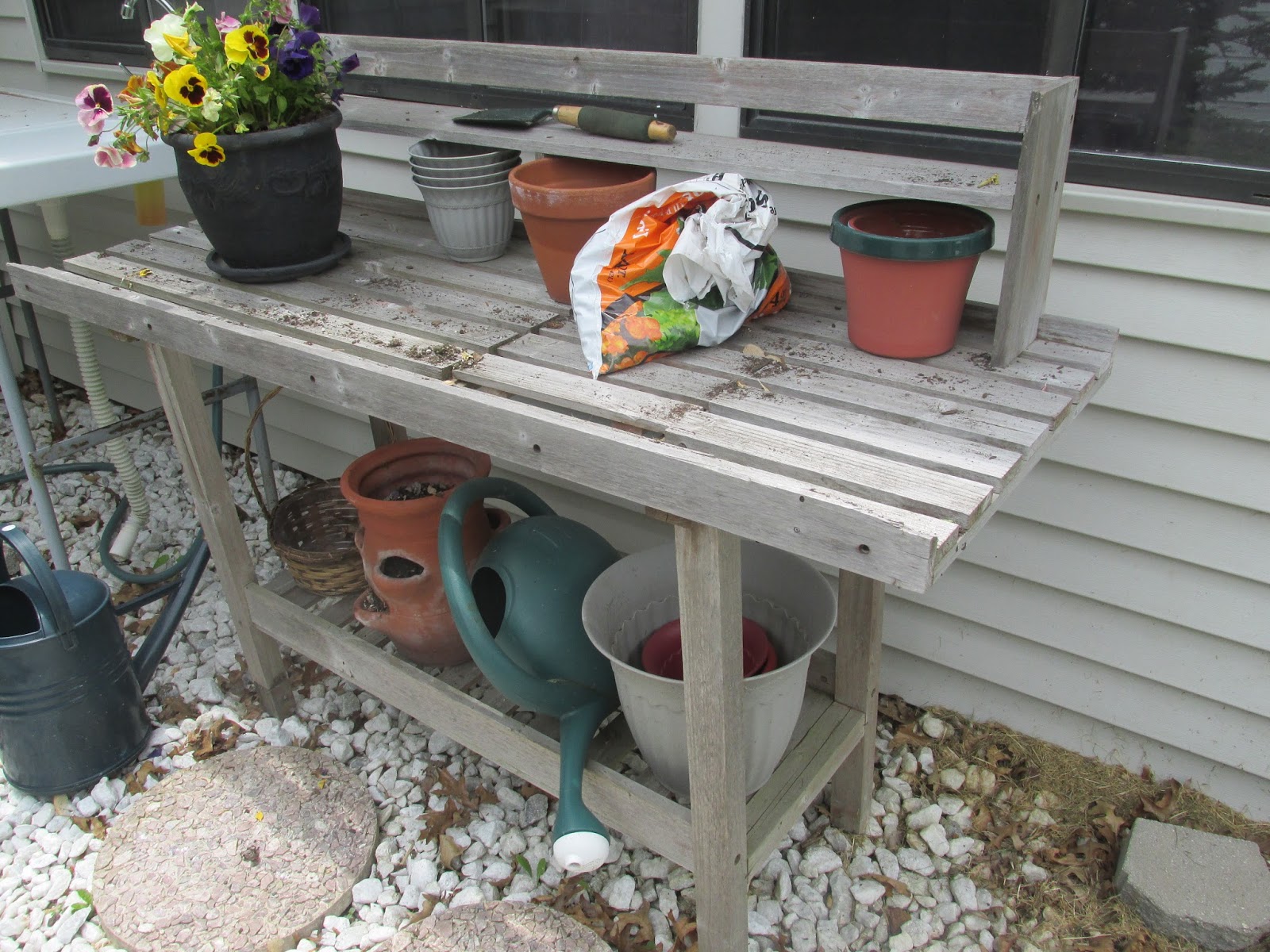 Vickie's Kitchen and Garden A Potting Bench Make Over