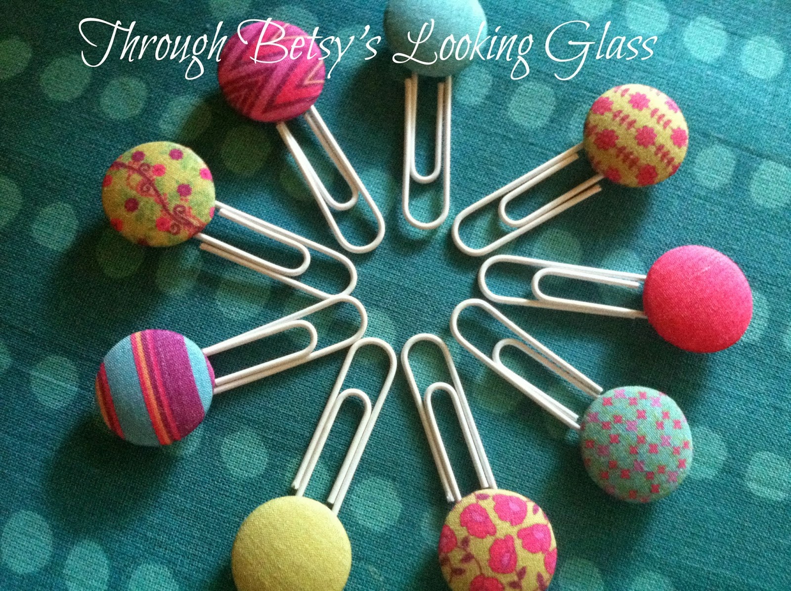 Through the Looking Glass Button Bookmarks