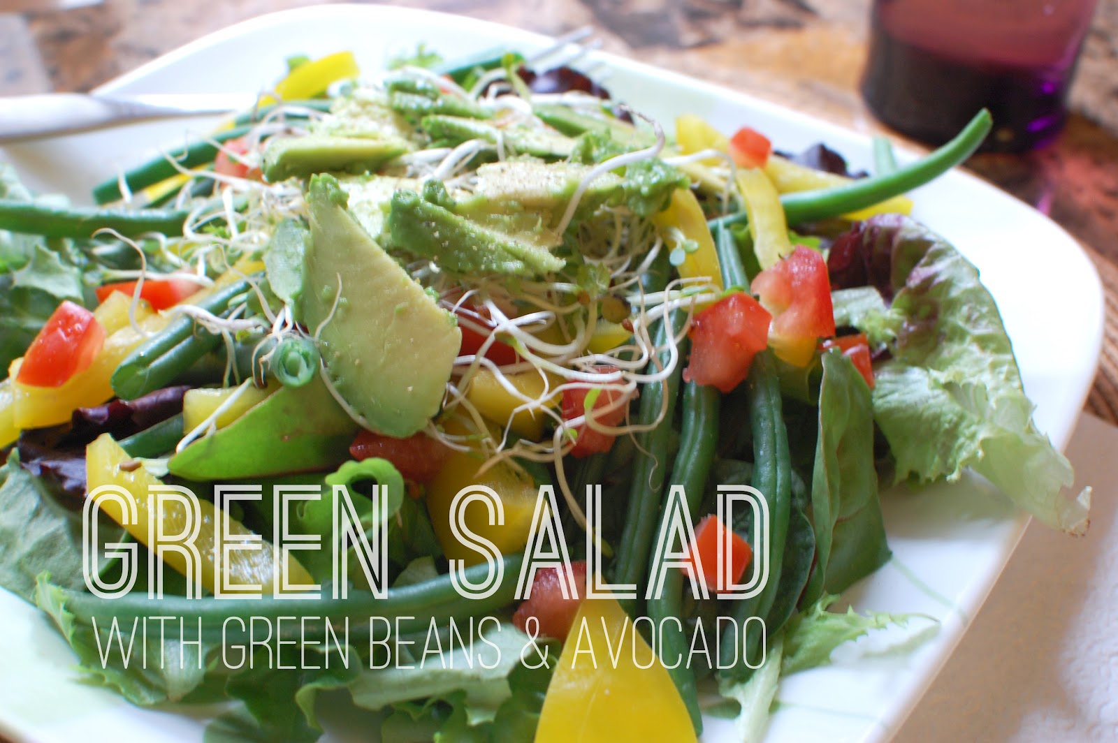 VeganFling Green Salad with Green Beans and Avocado
