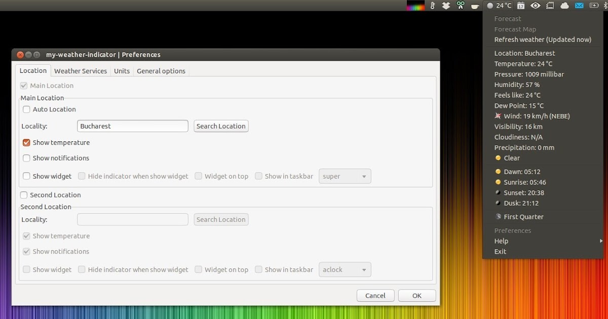 Get A HTCLike Weather / Clock Widget In Ubuntu With My Weather