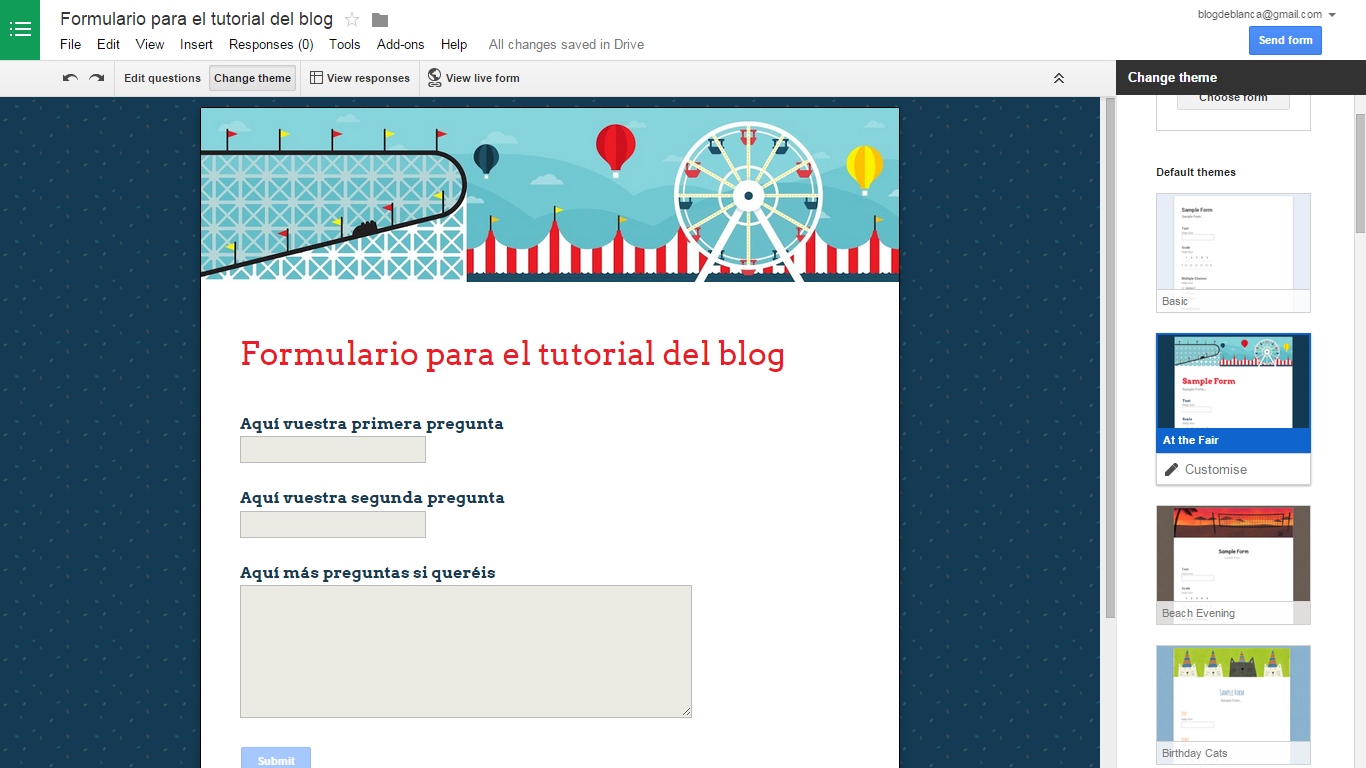 Cómo personalizar un formulario de Google Docs Personalización de Blogs