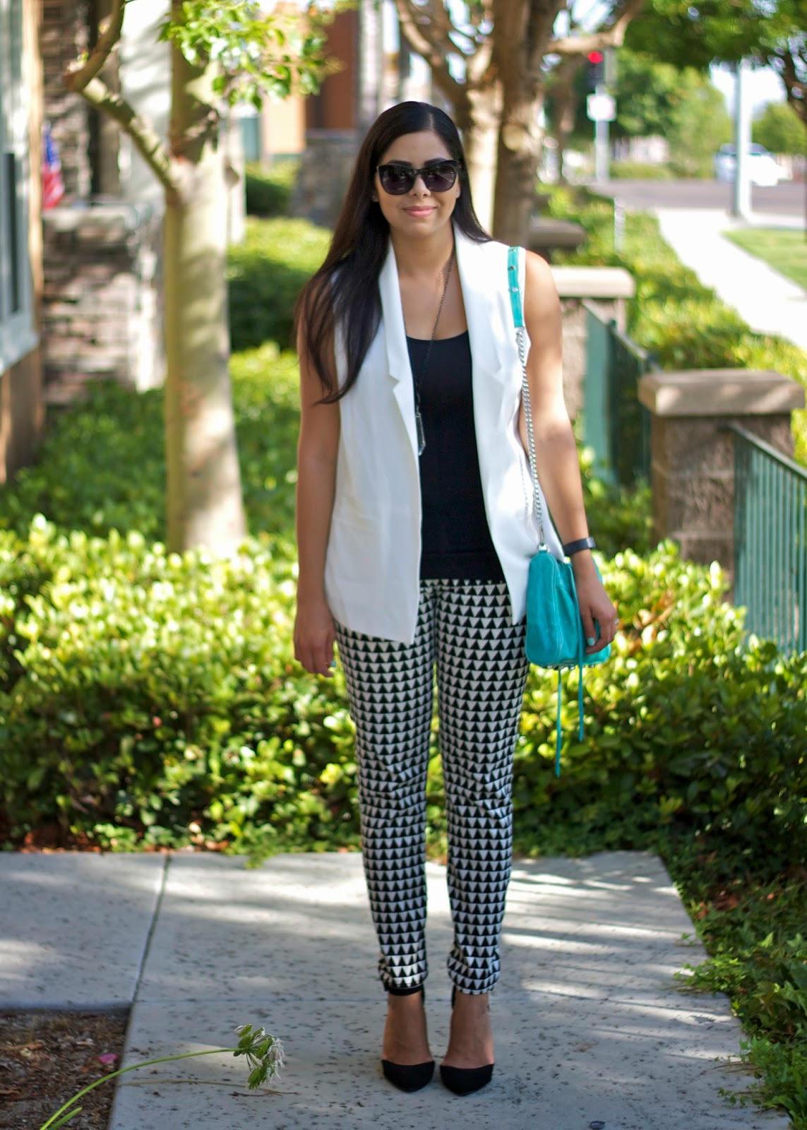 Geo Print Pants for rSSchoolNight Lil bits of Chic by Paulina Mo