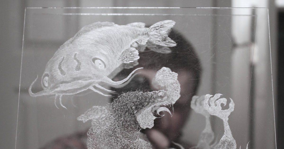 JESSE SHAW drypoint etching on acrylic sheet