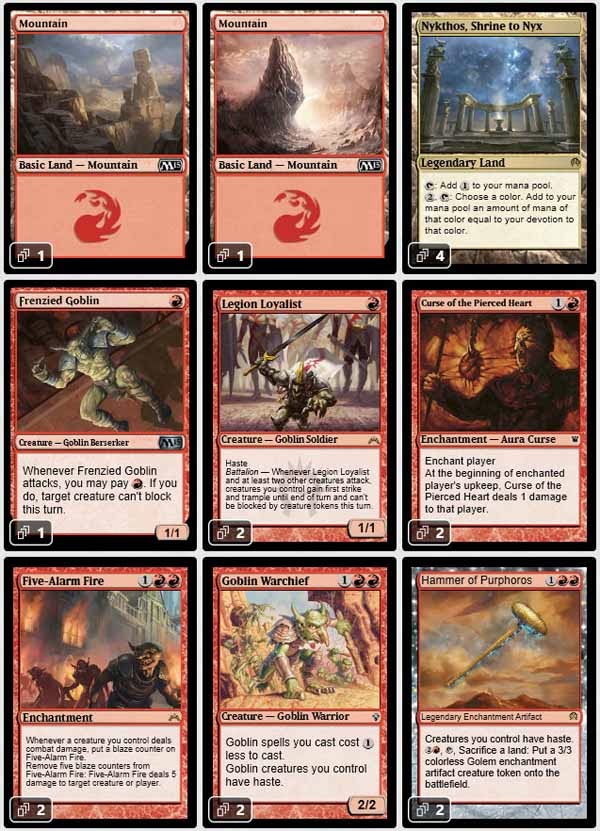 Magic the Gathering Adventures [Legacy] Red Devotion Goblin Deck
