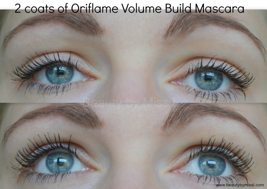 Oriflame Volume Build Mascara 2 coats of Oriflame Volume Build Mascara on my lashes