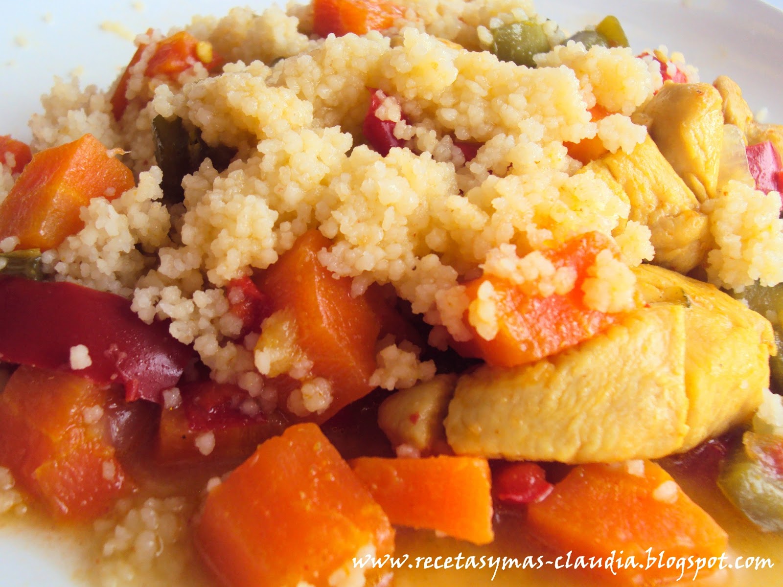 Recetas Clàudia cous cous con pollo y verduras
