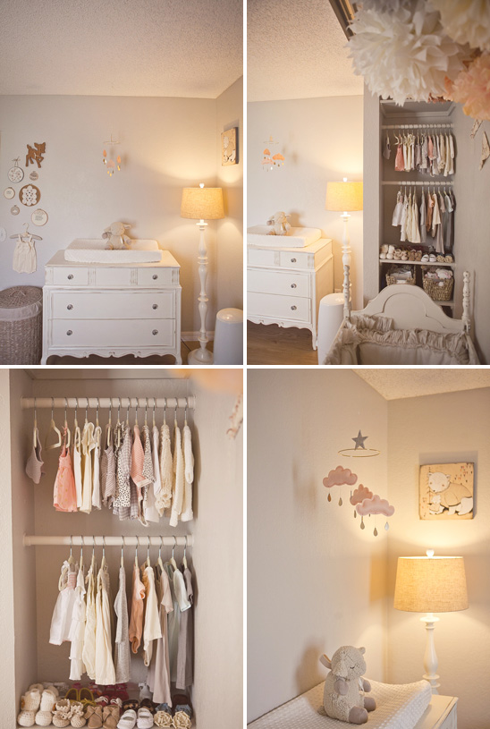 Pepper and Buttons {decor} Soft Peach and Grey Nursery