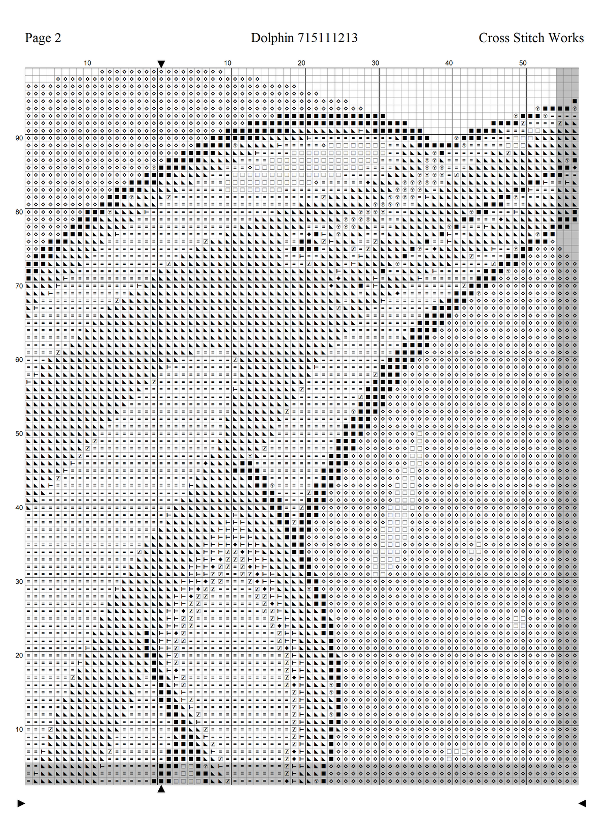 stitch cross dolphin patterns pattern works welcome printable chart