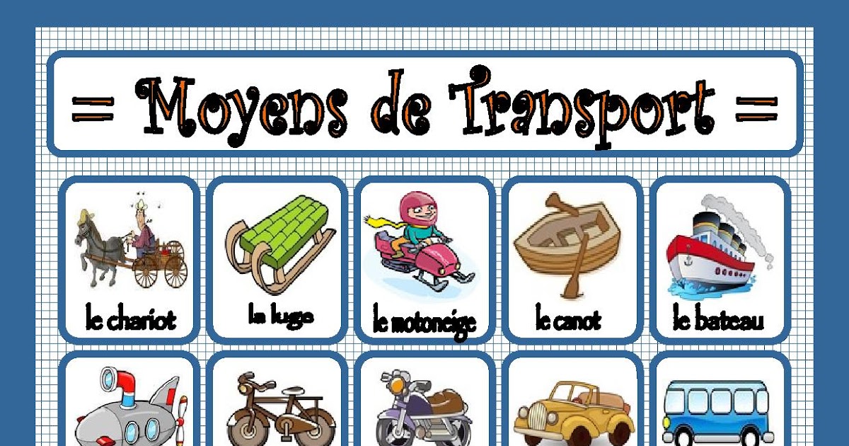 Les apprendissages de la classe de Français MOYENS DE TRANSPORT