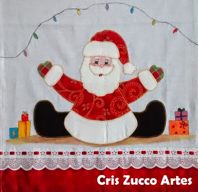 Cris Zucco Artes: Panos de prato de Natal