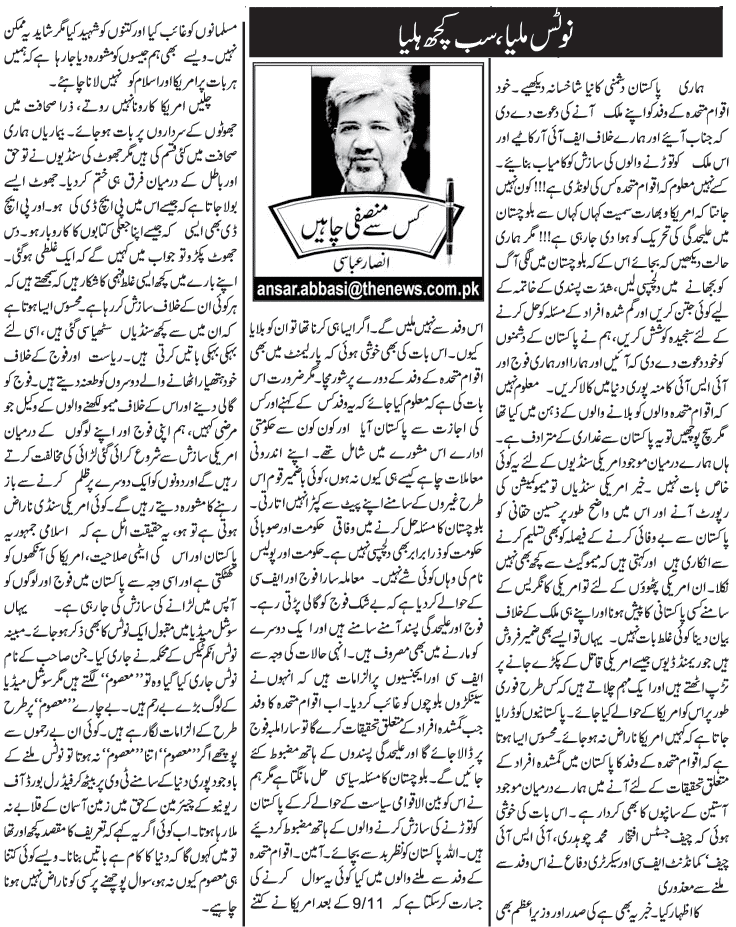 Ansar Abbasi Columns