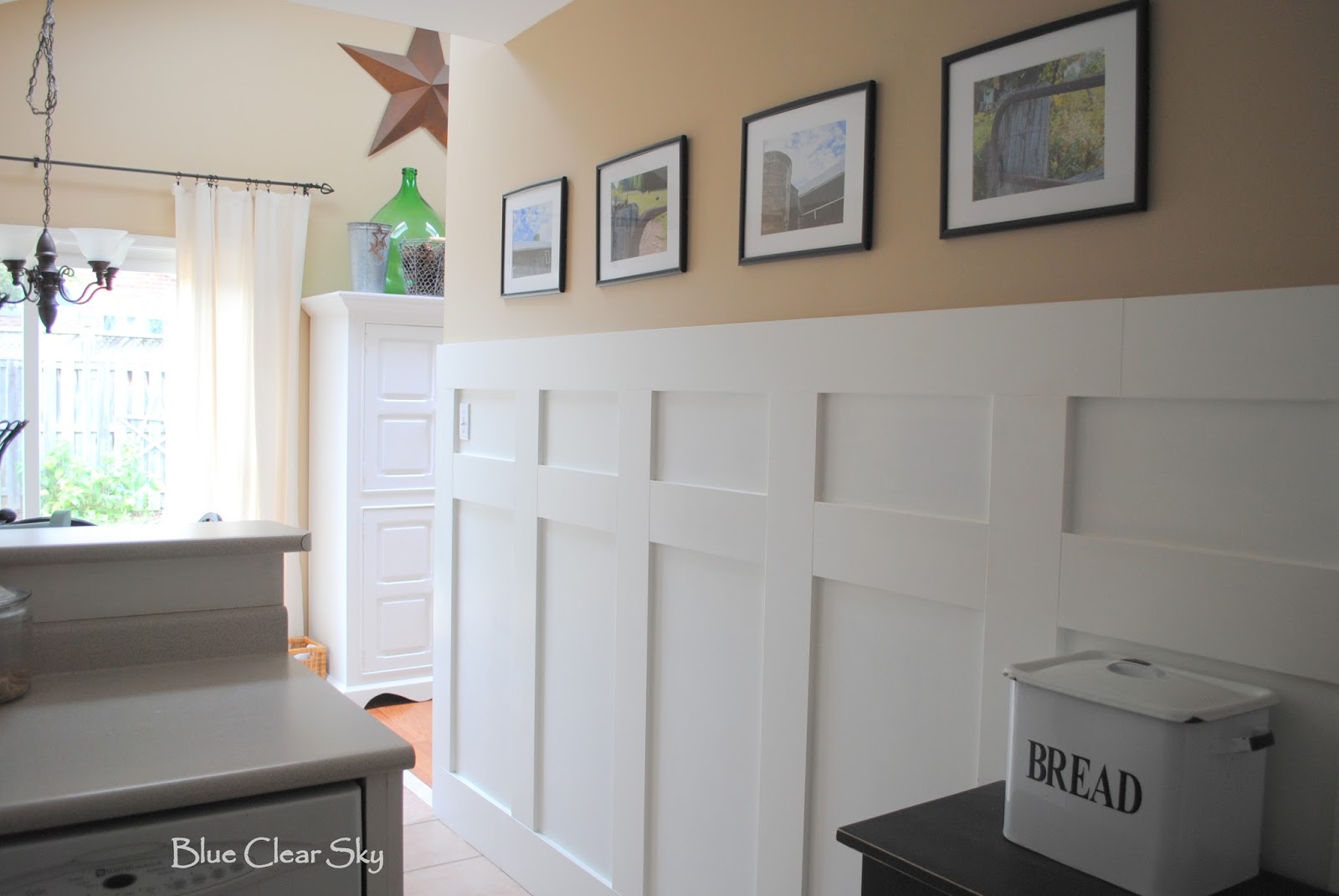 Rustic Maple Painted Armoire in Mercury Glass White