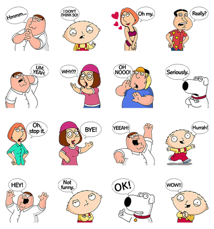 LINE Stickers Family Guy Invades LINE Free Download