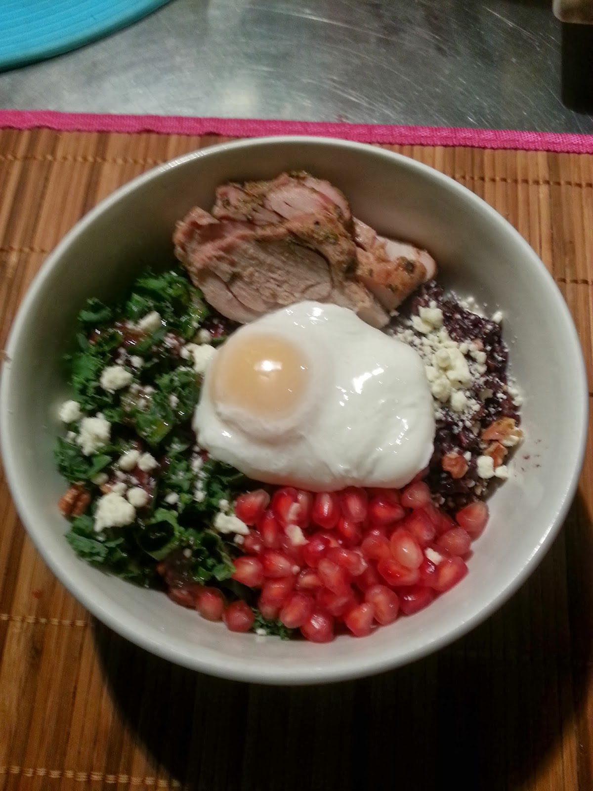 Turnip the Beet Pomegranate, Kale and Black Rice Salad with Chopped