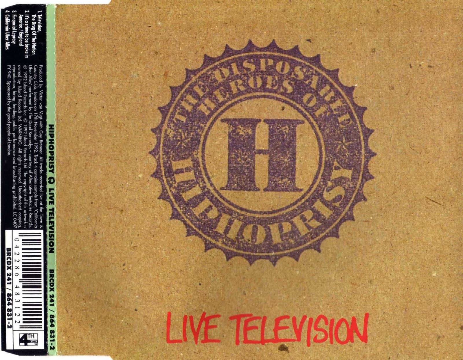 The Disposable Heroes Of Hiphoprisy Live Television EP (CD) (1992
