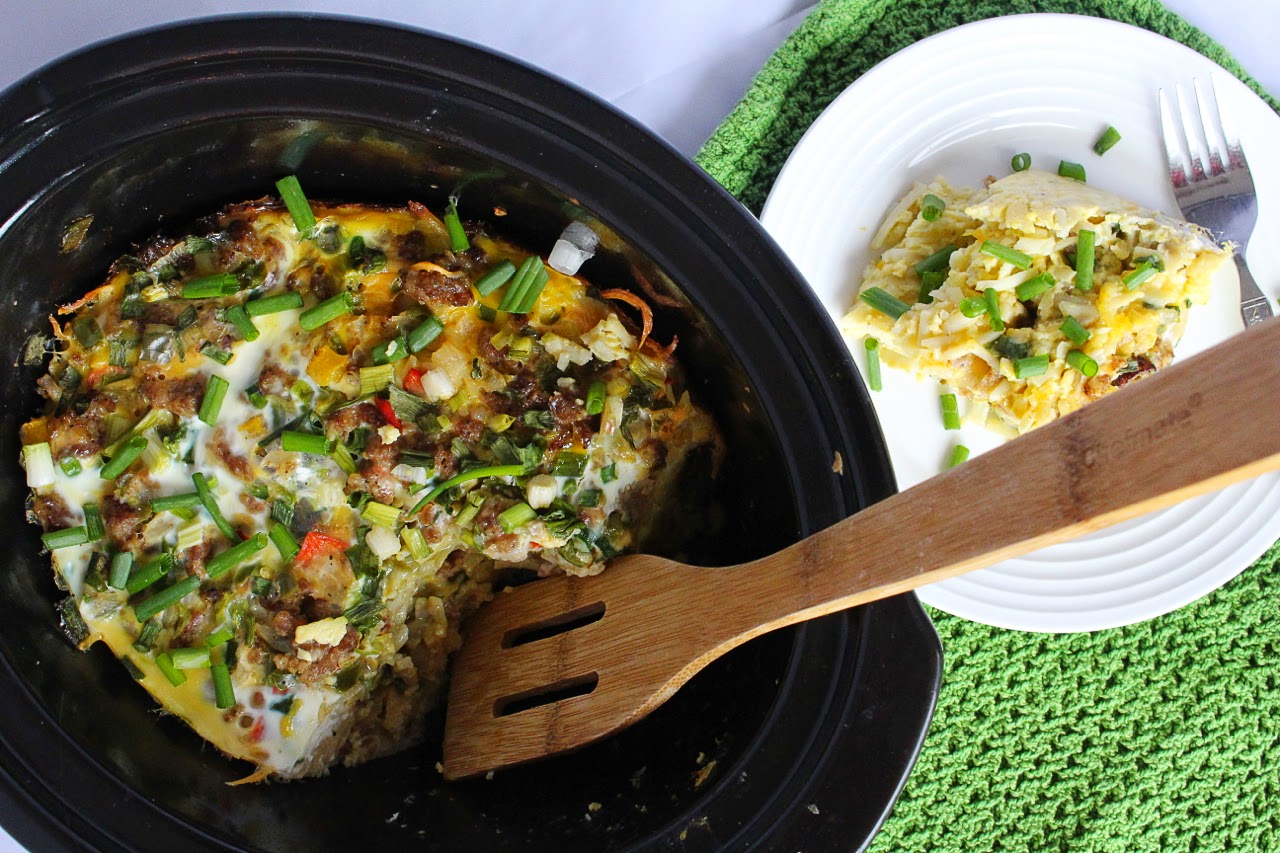 Kylee's Kitchen Crock Pot Sausage, Egg & Hashbrown Casserole