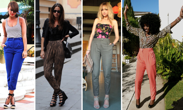 calça cintura alta folgada